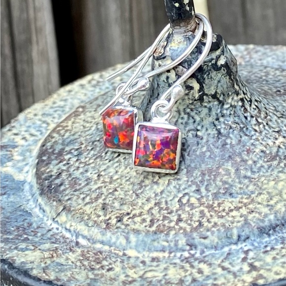 💥SET💥Red Fire Opal Necklace & Earrings - Picture 5 of 14